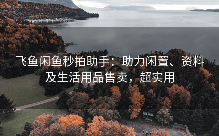 飞鱼闲鱼秒拍助手：助力闲置、资料及生活用品售卖，超实用