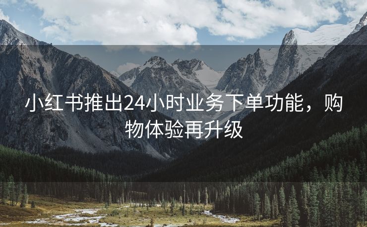 小红书推出24小时业务下单功能，购物体验再升级