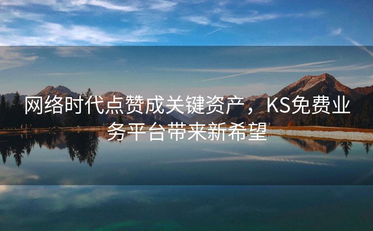 网络时代点赞成关键资产，KS免费业务平台带来新希望