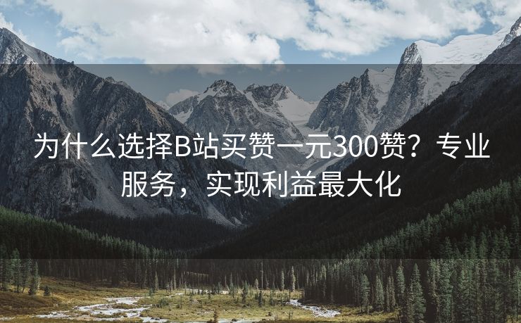 为什么选择B站买赞一元300赞？专业服务，实现利益最大化