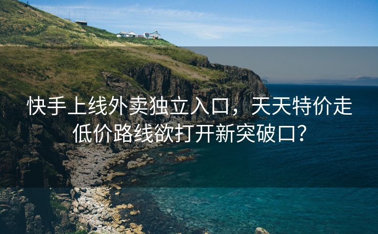 快手上线外卖独立入口，天天特价走低价路线欲打开新突破口？