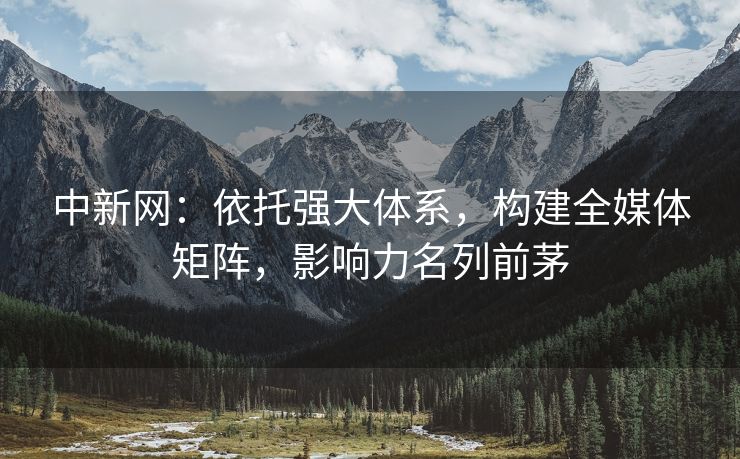 中新网:依托强大体系,构建全媒体矩阵,影响力名列前茅