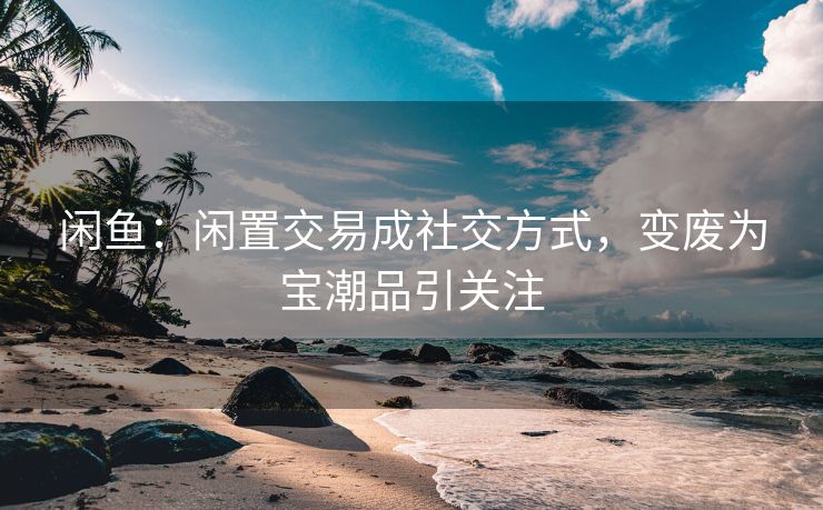 闲鱼：闲置交易成社交方式，变废为宝潮品引关注