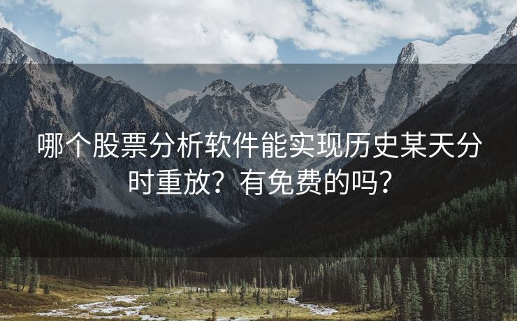 哪个股票分析软件能实现历史某天分时重放？有免费的吗？