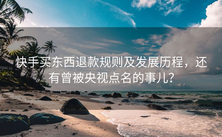 快手买东西退款规则及发展历程，还有曾被央视点名的事儿？