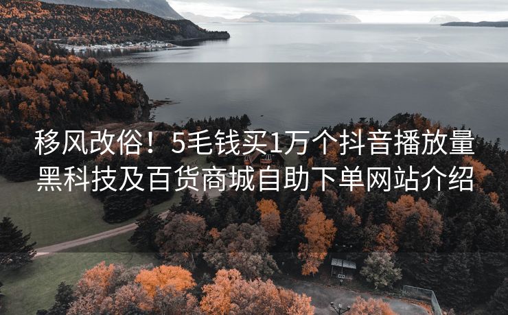 移风改俗！5毛钱买1万个抖音播放量黑科技及百货商城自助下单网站介绍