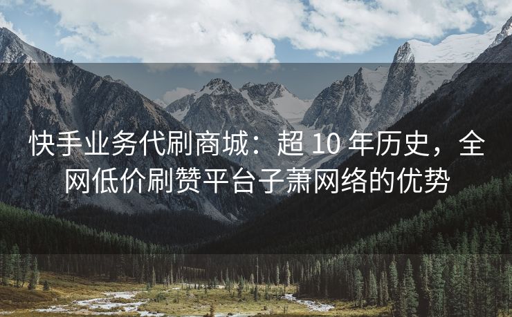快手业务代刷商城：超 10 年历史，全网低价刷赞平台子萧网络的优势