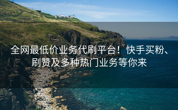 全网最低价业务代刷平台！快手买粉、刷赞及多种热门业务等你来