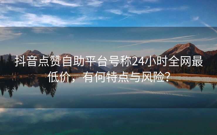 抖音点赞自助平台号称24小时全网最低价，有何特点与风险？