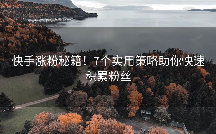 快手涨粉秘籍！7个实用策略助你快速积累粉丝