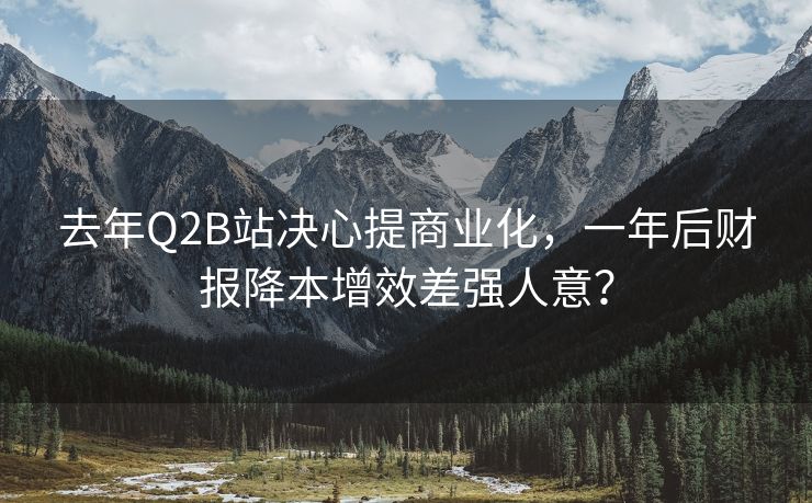 去年Q2B站决心提商业化，一年后财报降本增效差强人意？