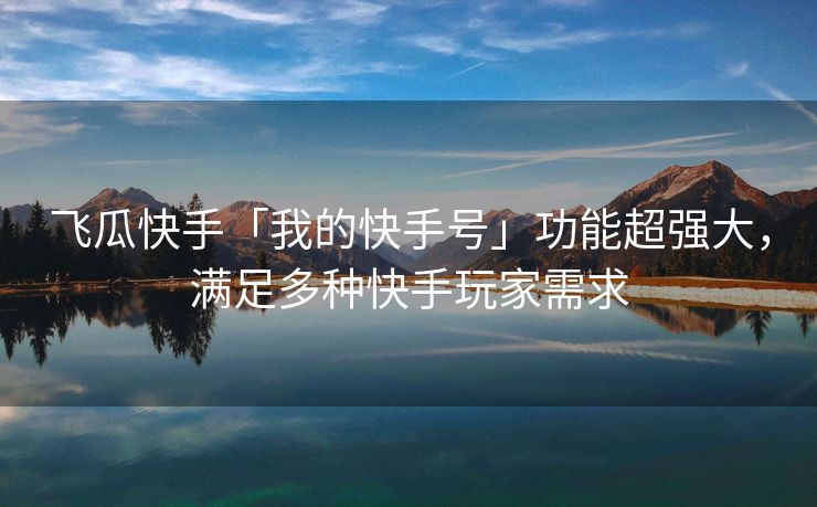 飞瓜快手「我的快手号」功能超强大，满足多种快手玩家需求