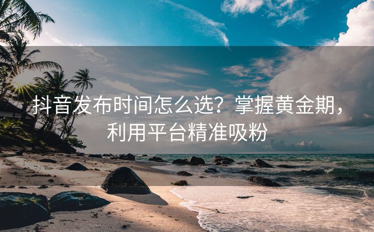 抖音发布时间怎么选？掌握黄金期，利用平台精准吸粉