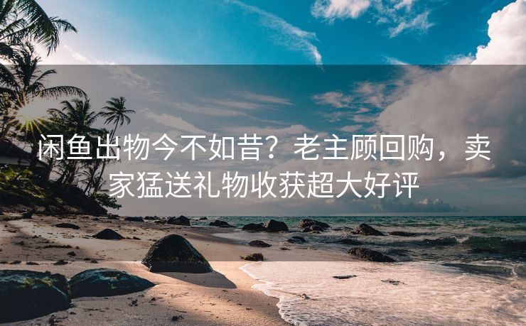 闲鱼出物今不如昔？老主顾回购，卖家猛送礼物收获超大好评