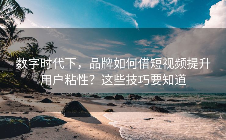 数字时代下，品牌如何借短视频提升用户粘性？这些技巧要知道