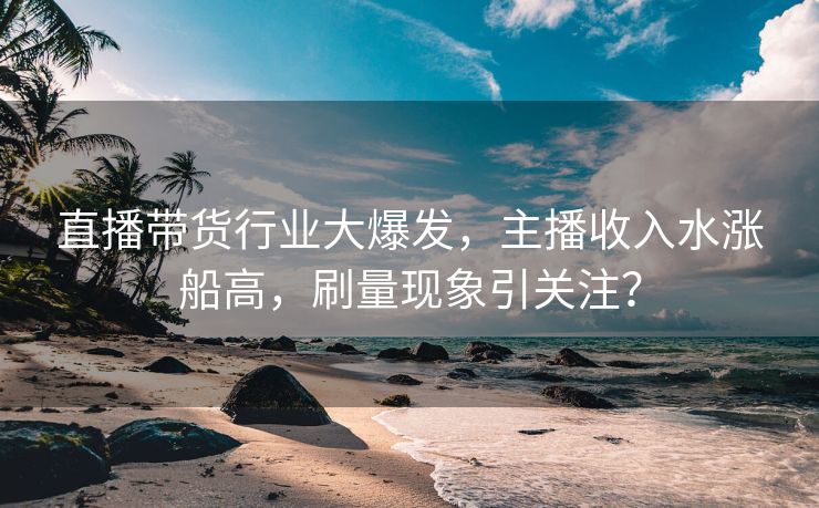 直播带货行业大爆发，主播收入水涨船高，刷量现象引关注？