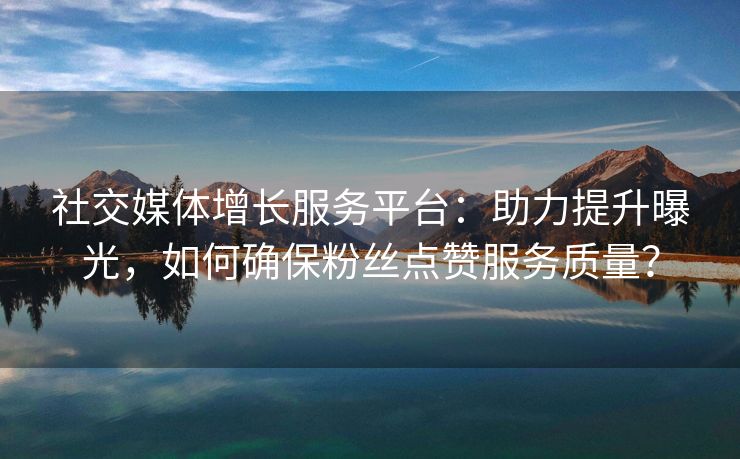 社交媒体增长服务平台：助力提升曝光，如何确保粉丝点赞服务质量？