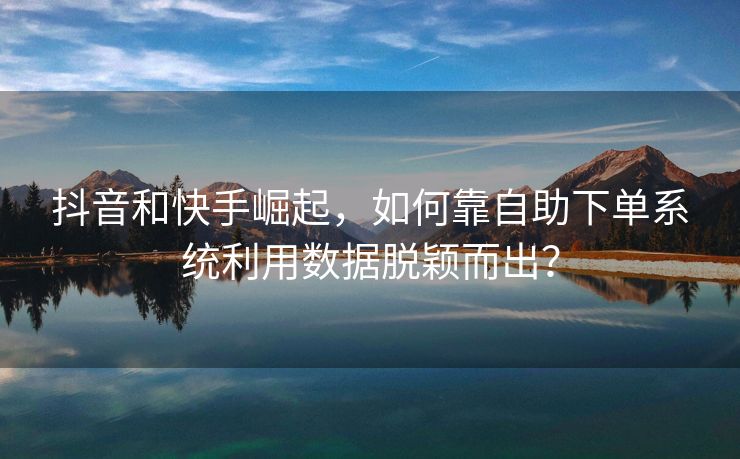抖音和快手崛起，如何靠自助下单系统利用数据脱颖而出？