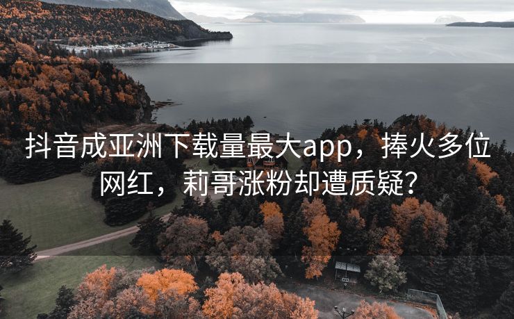 抖音成亚洲下载量最大app，捧火多位网红，莉哥涨粉却遭质疑？
