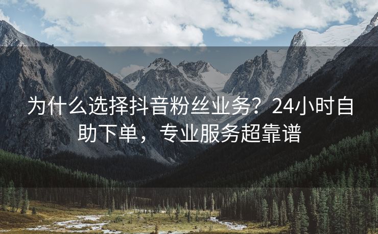 为什么选择抖音粉丝业务？24小时自助下单，专业服务超靠谱