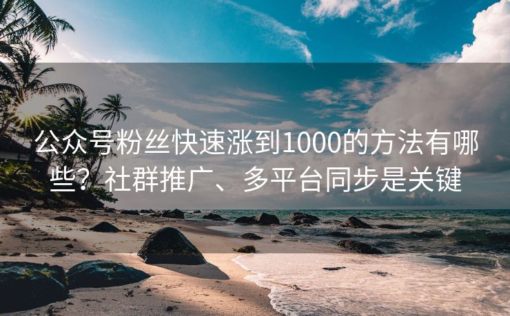 公众号粉丝快速涨到1000的方法有哪些？社群推广、多平台同步是关键