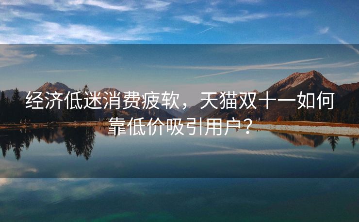 经济低迷消费疲软，天猫双十一如何靠低价吸引用户？