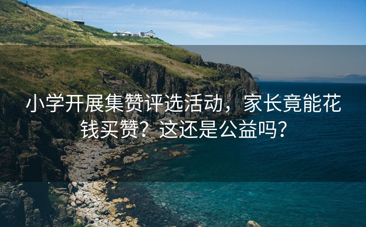 小学开展集赞评选活动，家长竟能花钱买赞？这还是公益吗？