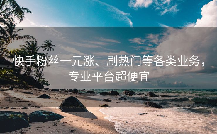 快手粉丝一元涨、刷热门等各类业务，专业平台超便宜
