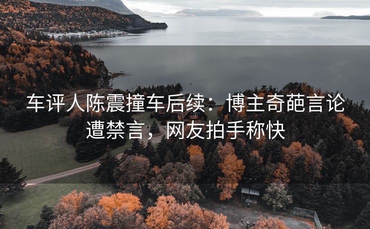 车评人陈震撞车后续：博主奇葩言论遭禁言，网友拍手称快