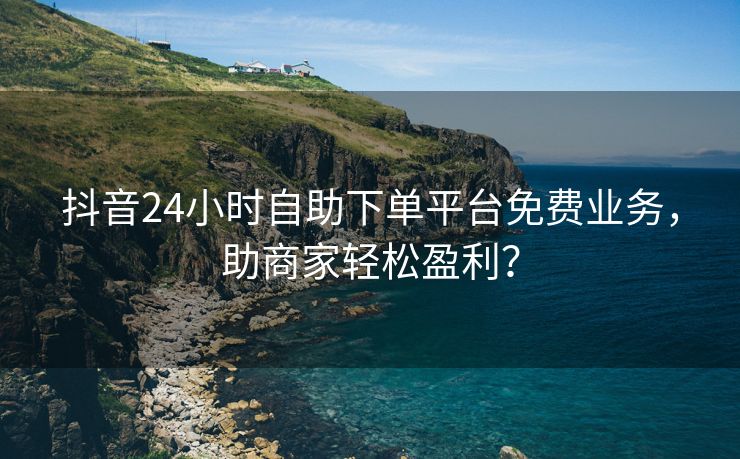 抖音24小时自助下单平台免费业务，助商家轻松盈利？