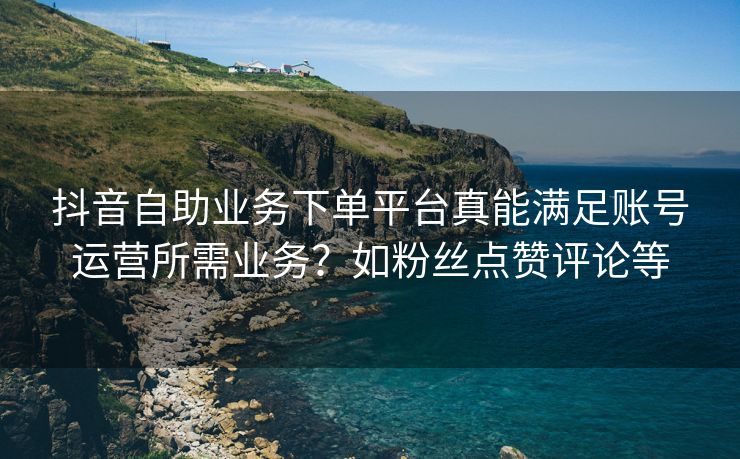 抖音自助业务下单平台真能满足账号运营所需业务？如粉丝点赞评论等