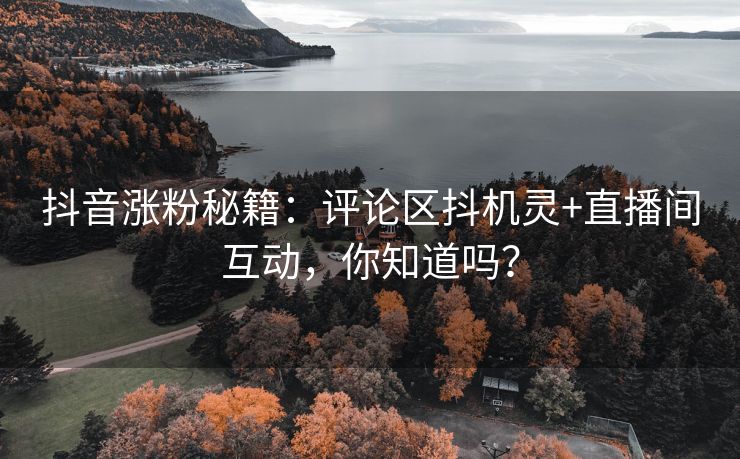 抖音涨粉秘籍：评论区抖机灵+直播间互动，你知道吗？