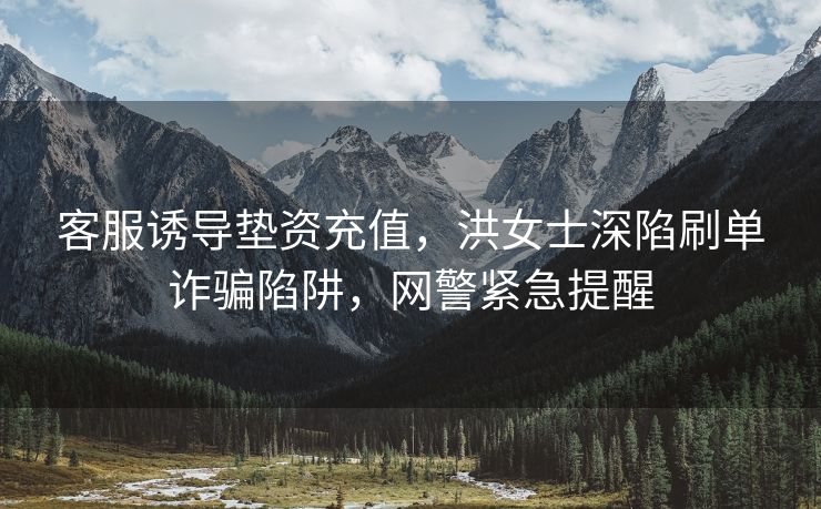 客服诱导垫资充值，洪女士深陷刷单诈骗陷阱，网警紧急提醒