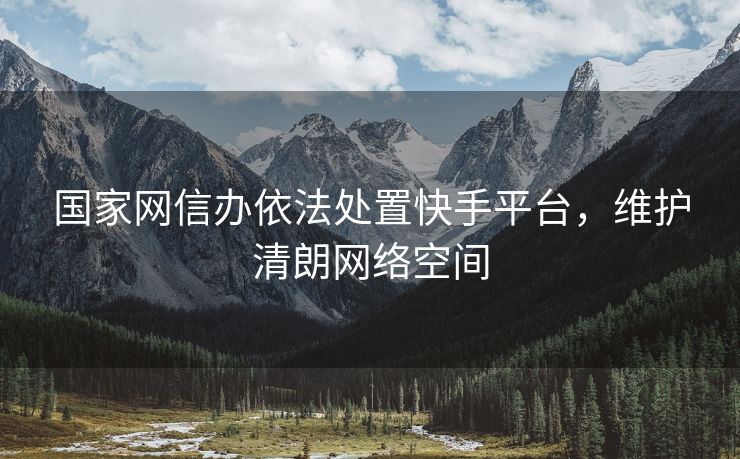国家网信办依法处置快手平台,维护清朗网络空间 国家网信办依法处置快手平台,维护清朗网络空间